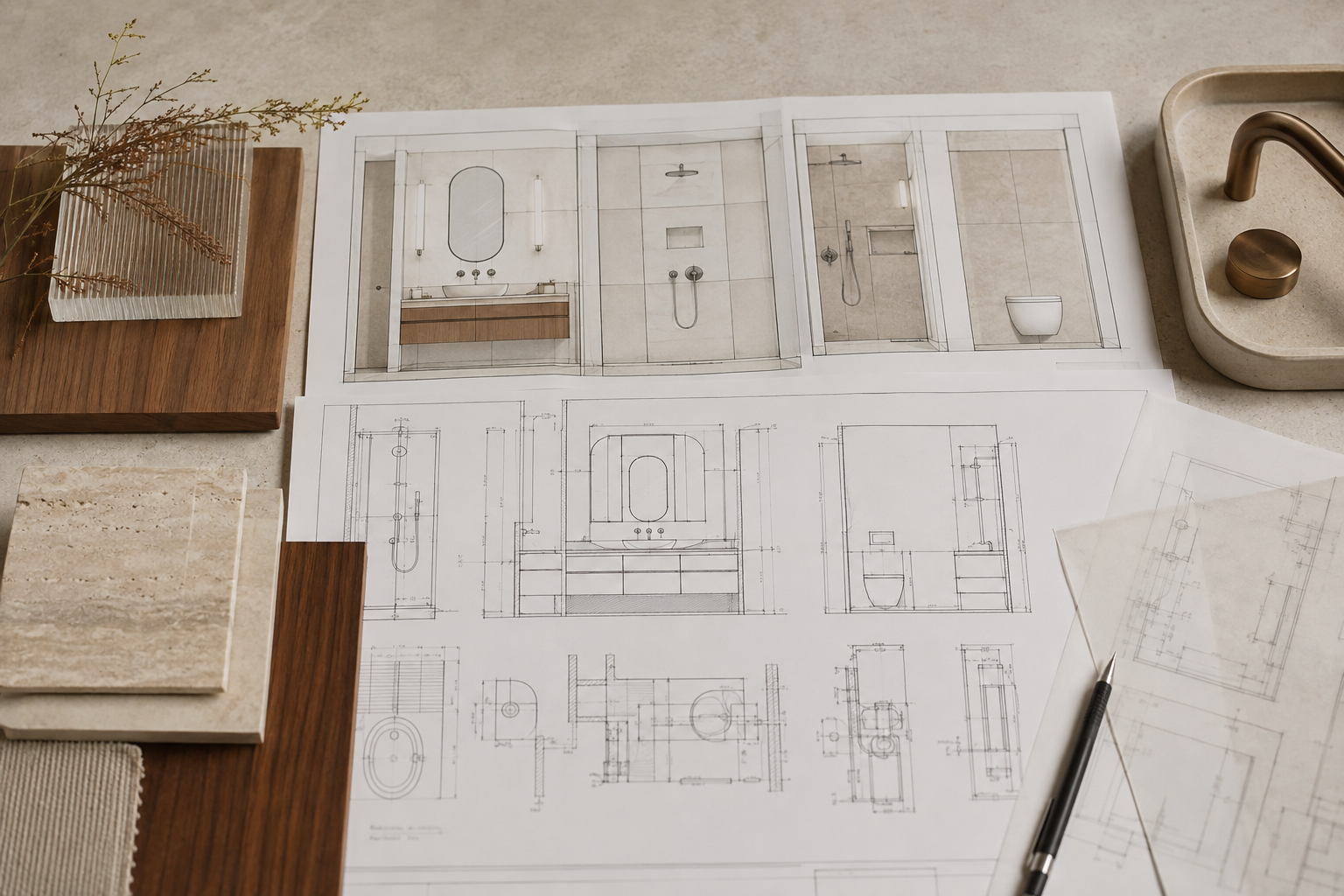 Bathroom coordination and production drawings
