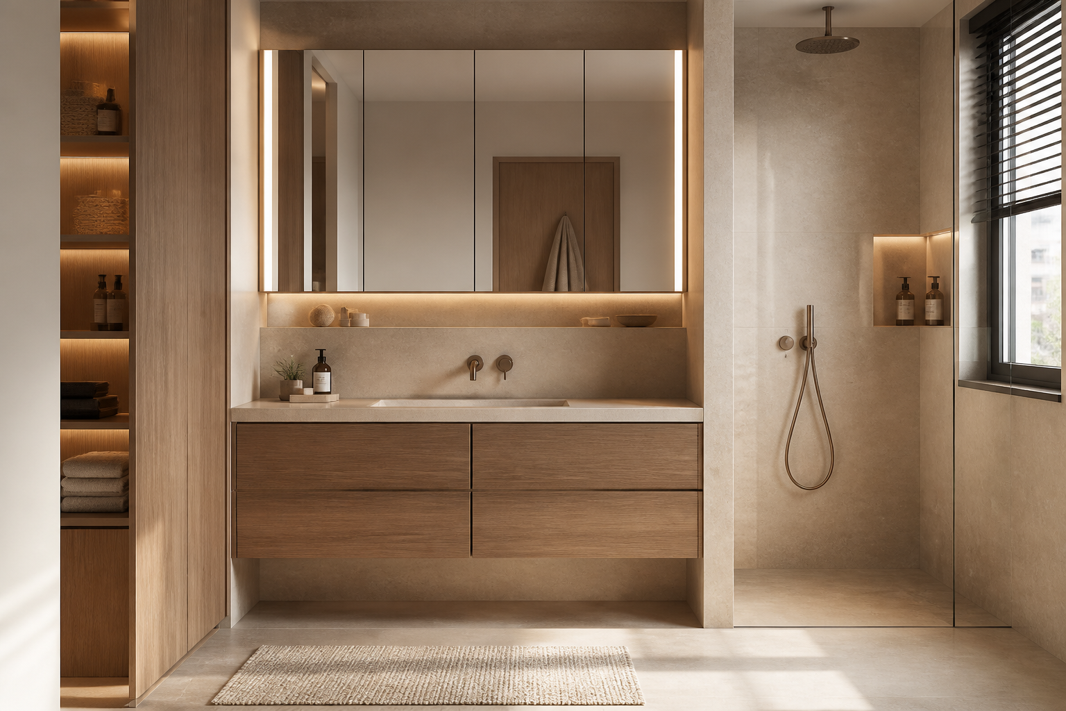 Custom bathroom vanity system