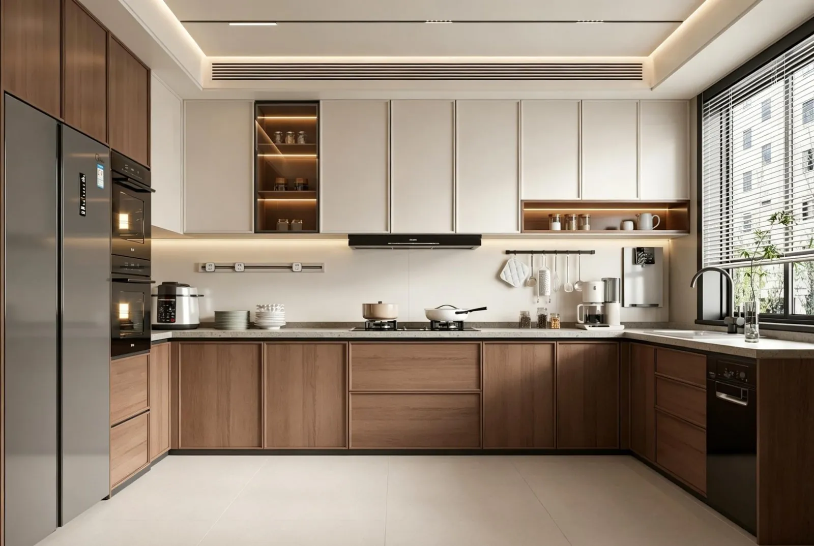 Custom cabinetry in a California villa kitchen