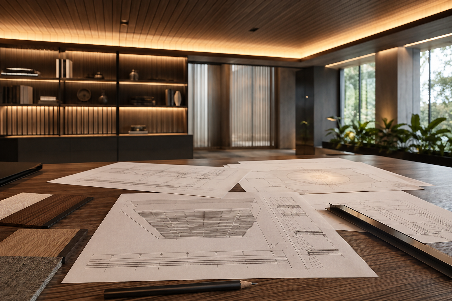 Production drawings used to coordinate ceiling details
