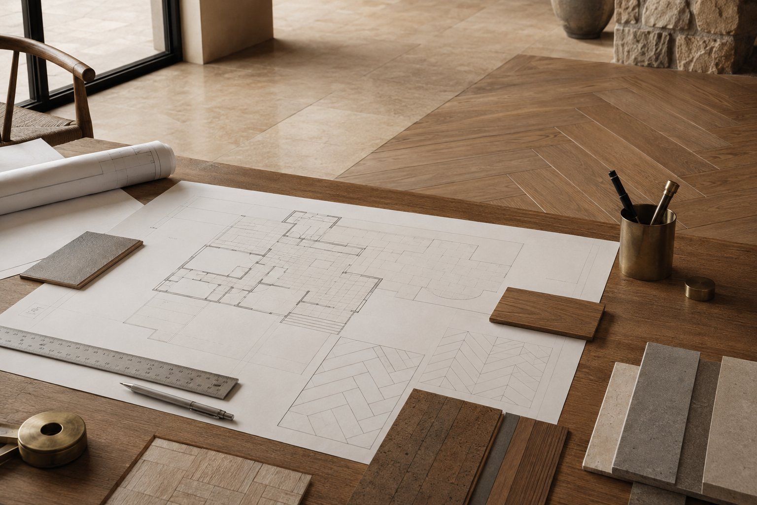 Floor setting-out and transition drawings