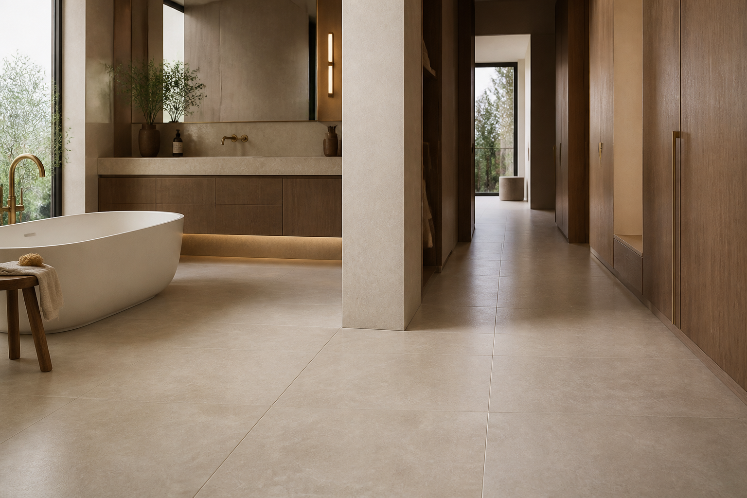 Stone and porcelain flooring