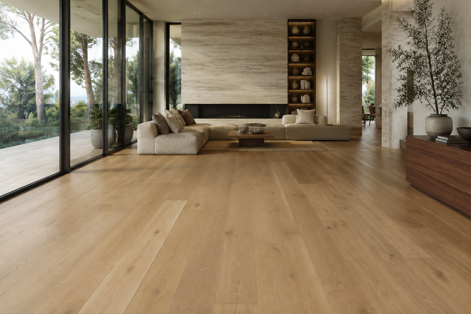 Coordinated timber flooring interior
