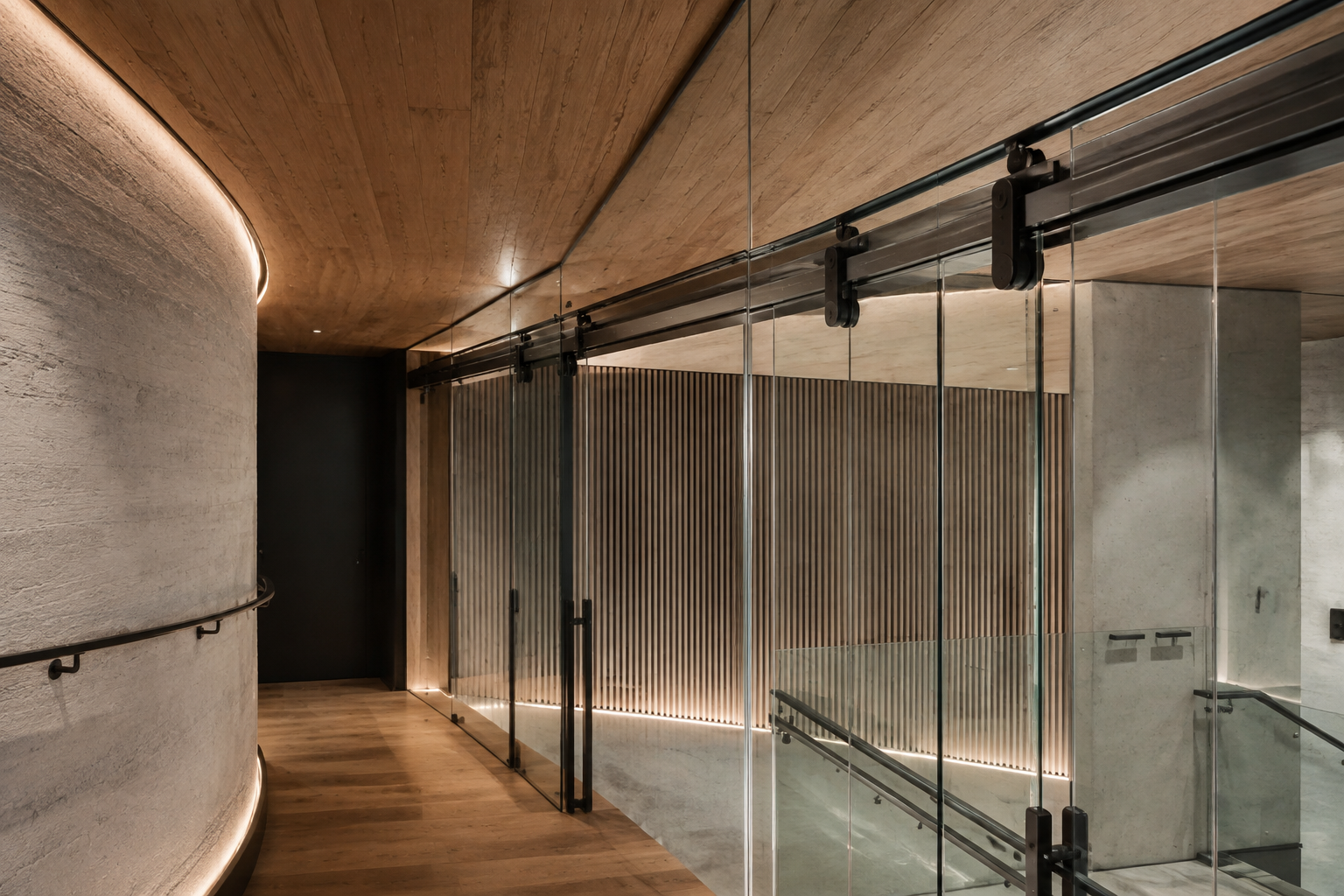Dark metal profiles and architectural fittings