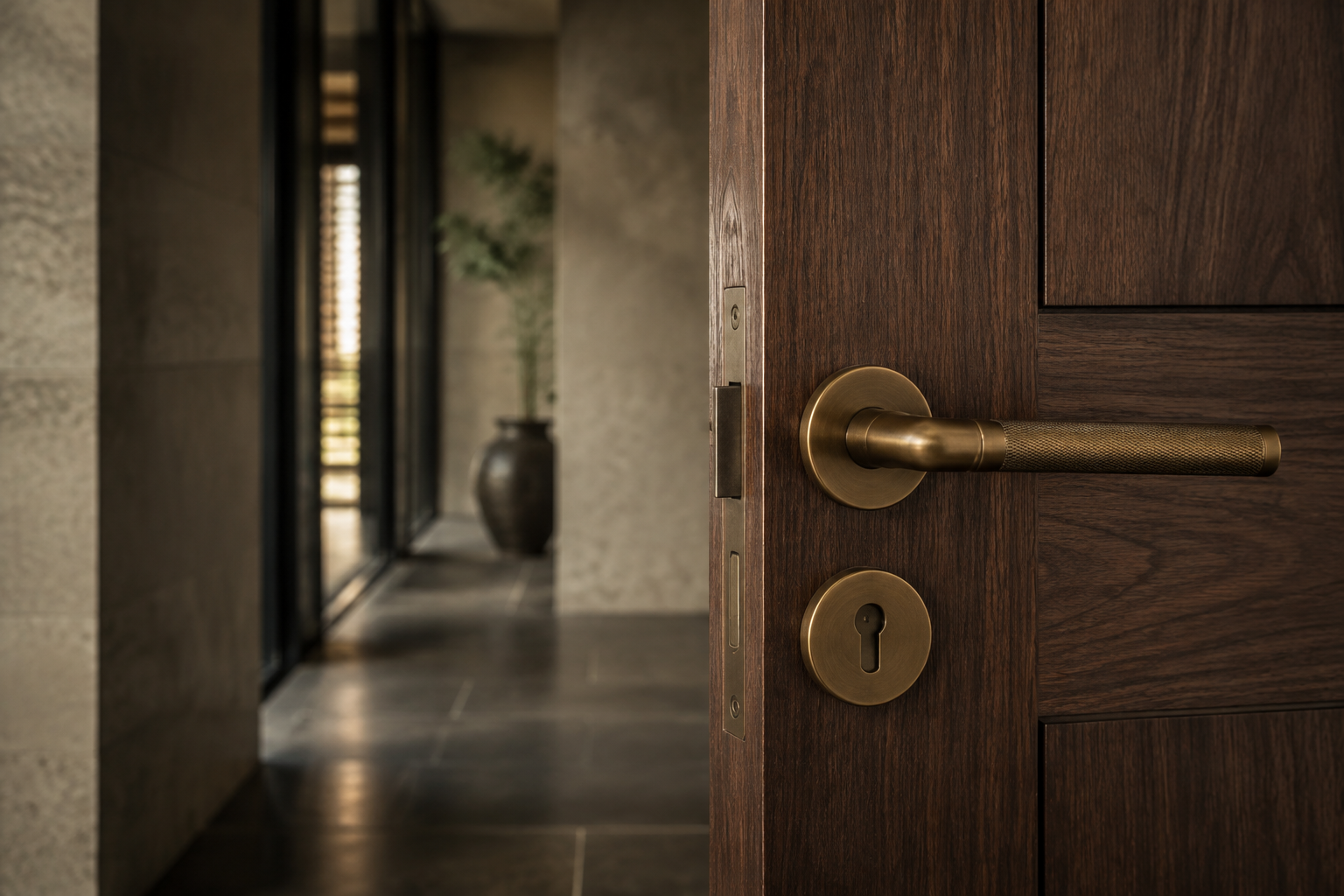 Architectural door handle and hinge system