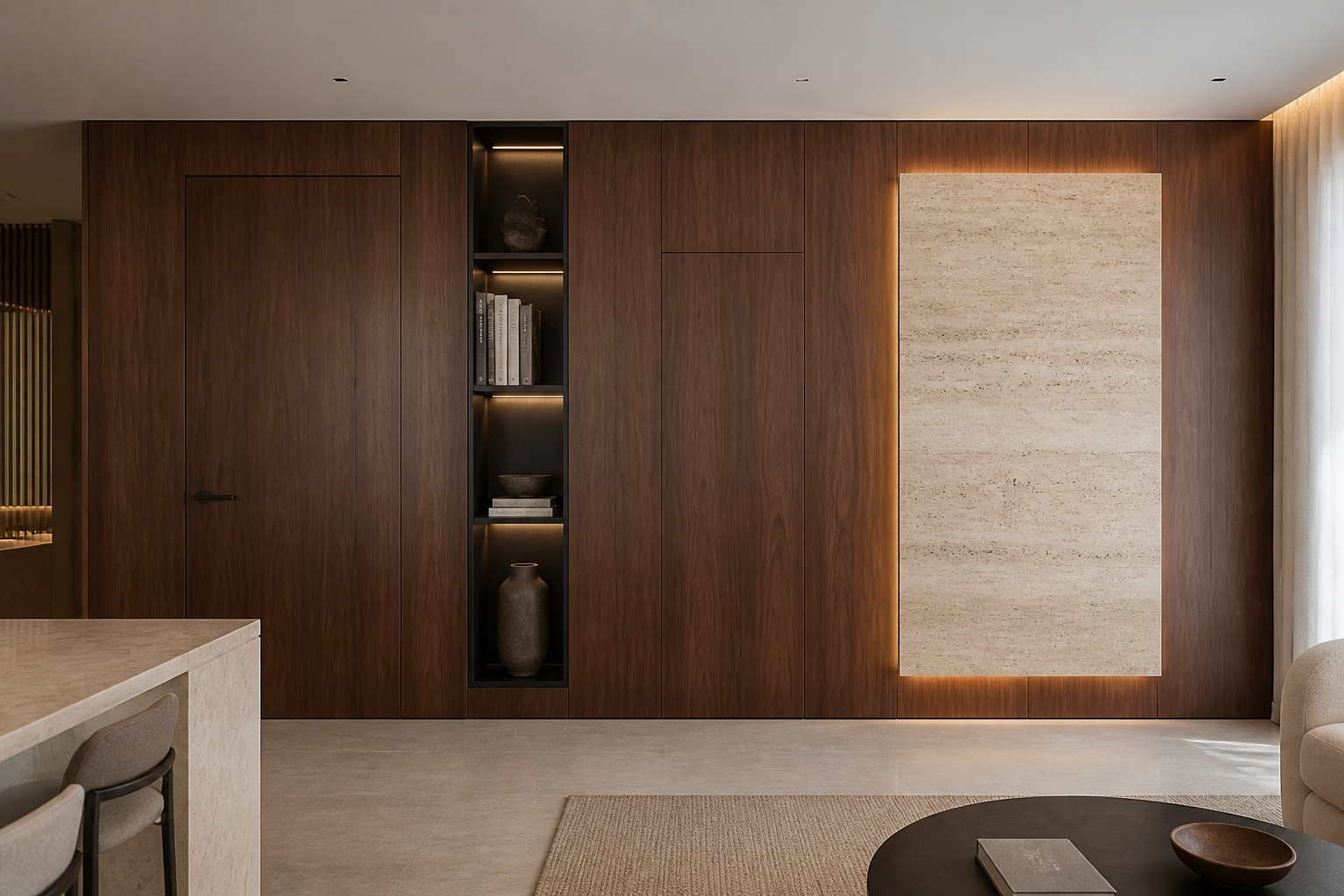 Coordinated wall, door and storage system