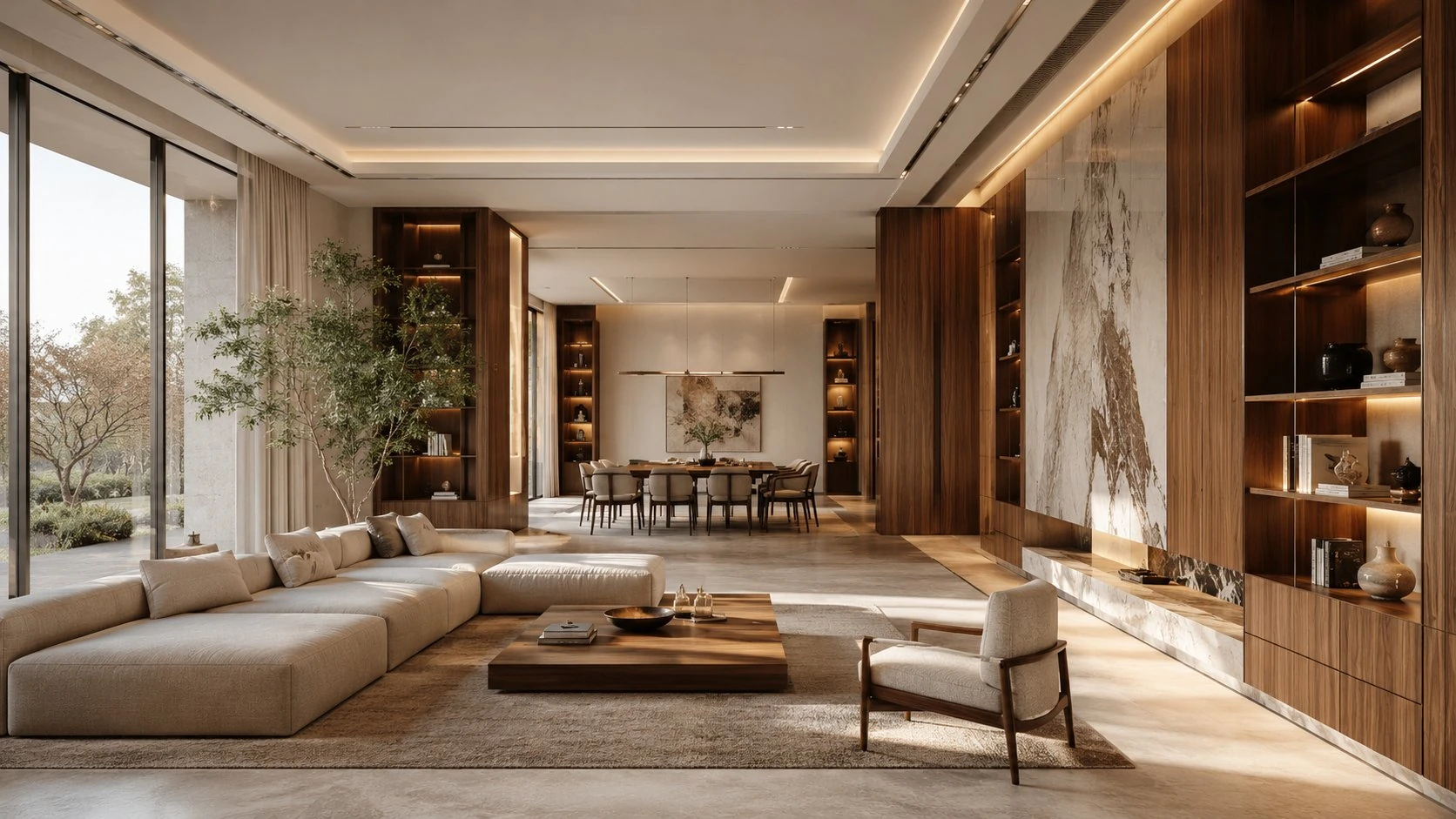 Modern luxury villa interior design with custom home solutions by Greenway Interior