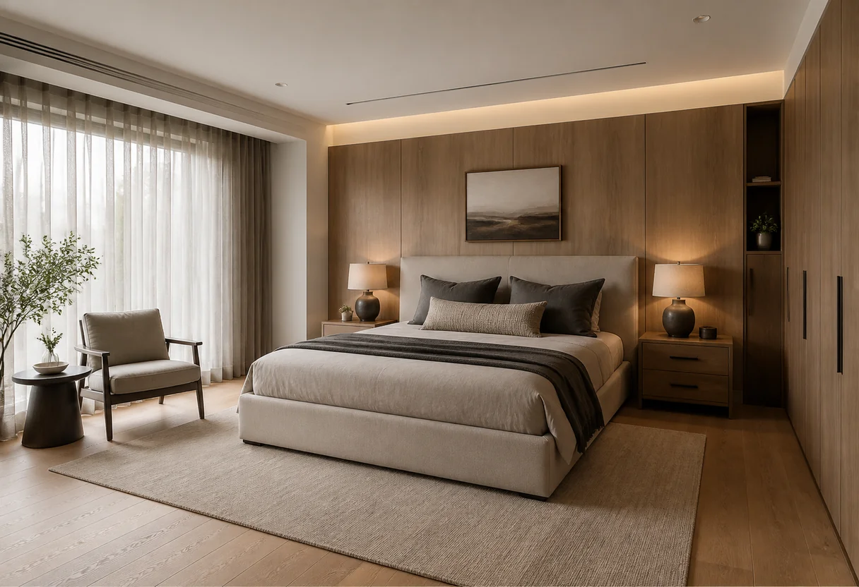 3D interior design visualization of a custom bedroom reviewed before production